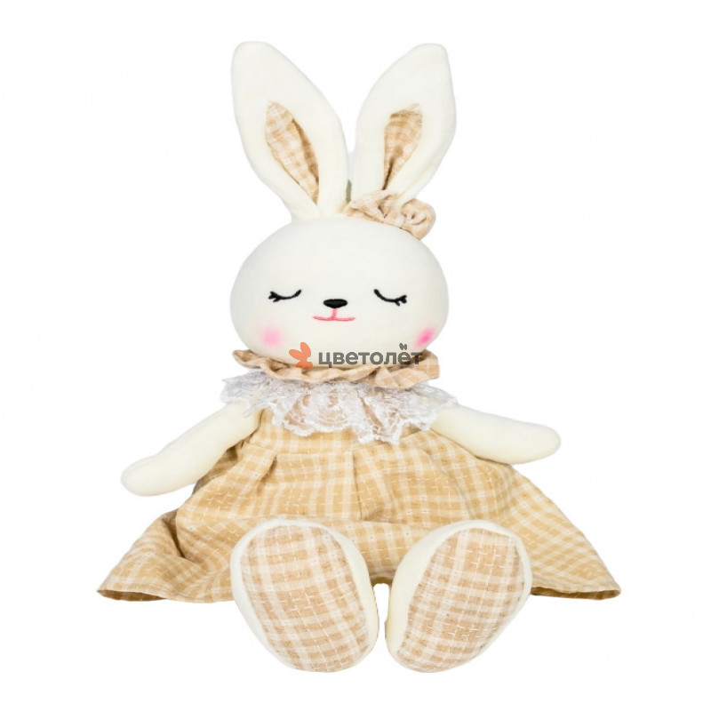 Заяц в клетчатом платье, 47 см
